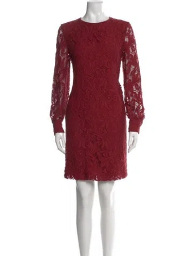 Pre-owned Max Mara Lace Pattern Knee-length Dress W/ Tags In Red