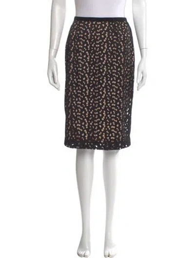 Pre-owned Max Mara Lace Pattern Knee-length Skirt In Black