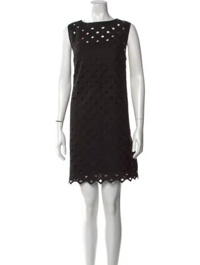 Pre-owned Max Mara Lace Pattern Mini Dress In Black