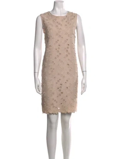 Pre-owned Max Mara Lace Pattern Mini Dress In Neutral