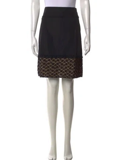 Pre-owned Max Mara Lace Pattern Mini Skirt In Black