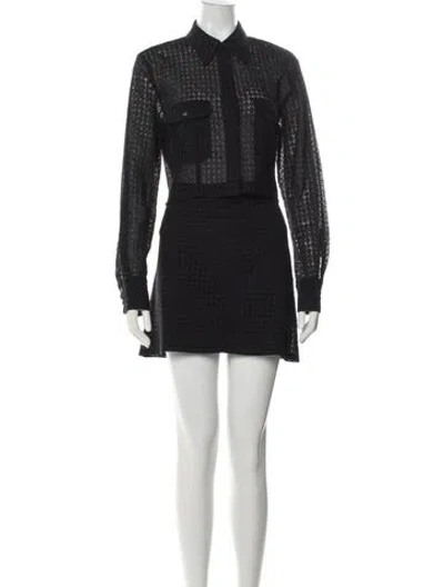Pre-owned Max Mara Lace Pattern Skirt Set In Black