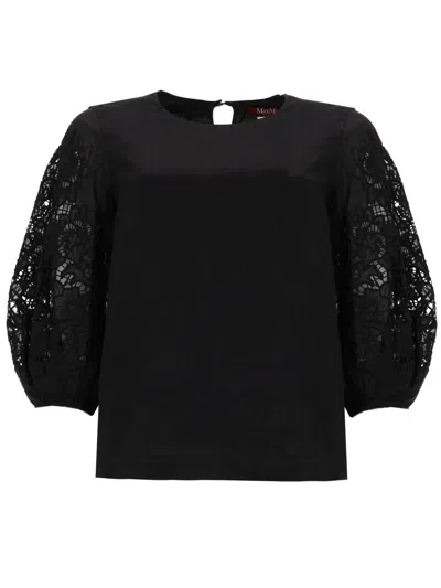 MAX MARA MAX MARA LACE SLEEVES T-SHIRT
