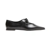 Max Mara Smooth Leather Ballet Flats In Black