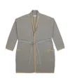 Max Mara Lace-up Cardigan In Gray