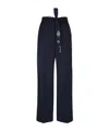 Max Mara Lace Up Casual Pants In Black