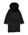 Max Mara Lace-up Coat In Black