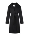 Max Mara Lace-up Coat In Black