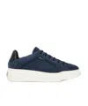 Max Mara Supersuede Suede Platform Sneakers In Navy Blue