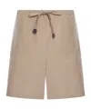 Max Mara Elastic Waist Shorts In Beige