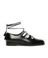Max Mara Lace-ups In Shiny Leather In Black