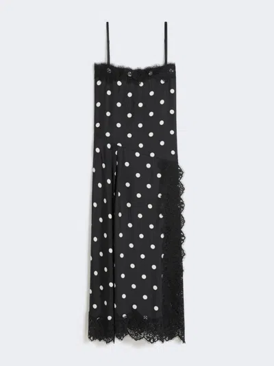 Max Mara Lace-detail Long Dress In Black