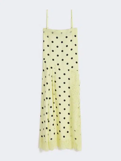 Max Mara Lace-detail Long Dress In Yellow
