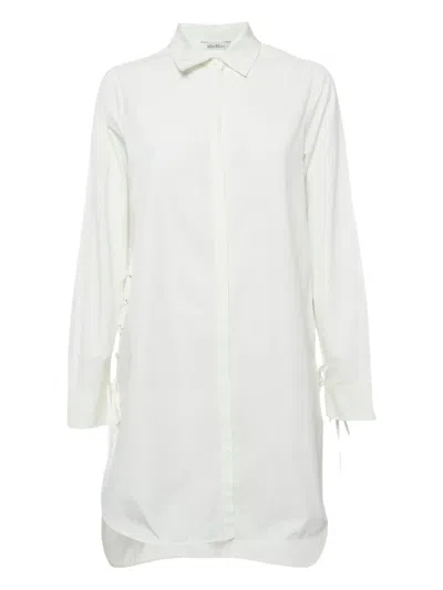 Pre-owned Max Mara Lace-detail Shirt Dress In White