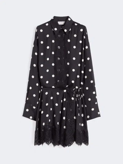 Max Mara Lace-detail Short Dress In Black