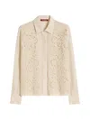 Max Mara Lace-insert Ramie Shirt In Multi
