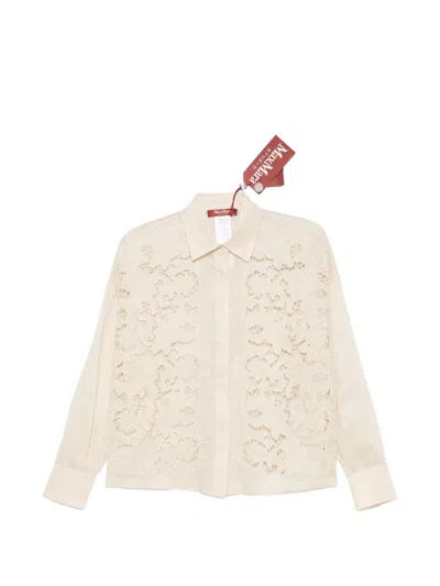 Max Mara Lace-panelled Shirt In Neutral
