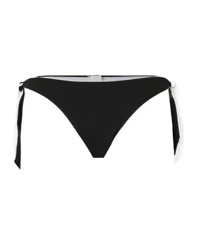 Max Mara Lace-up Bikini Bottoms In Black
