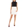 Max Mara Ladies Black Fauno Wool Colorblocked Shift Minidress In Multi