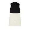 Max Mara Ladies Black Fauno Wool Colorblocked Shift Minidress In Black