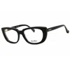 Max Mara Ladies Black Rectangular Eyeglass Frames Mm5114 In Black