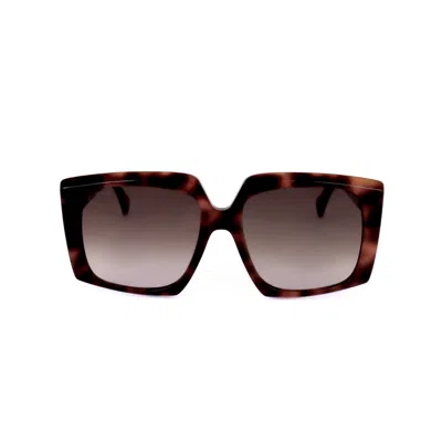 Max Mara Ladies Brown Geometric Sunglasses Mm0024 In Multi