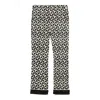 Max Mara Ladies Ecru Geometric-pattern Print Cropped Pants
