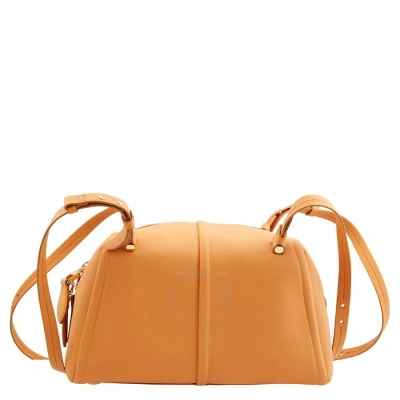 Max Mara Ladies Elsac Smooth Leather Shoulder Bag- Tan In Orange