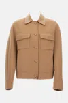 Max Mara Boxy Cropped Jacket In Brown