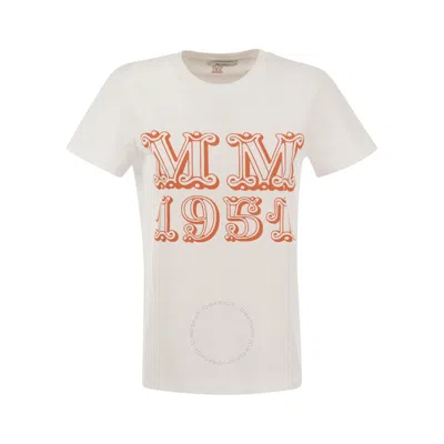 Max Mara Ladies Optical White 1951 Mincio Cotton T-shirt