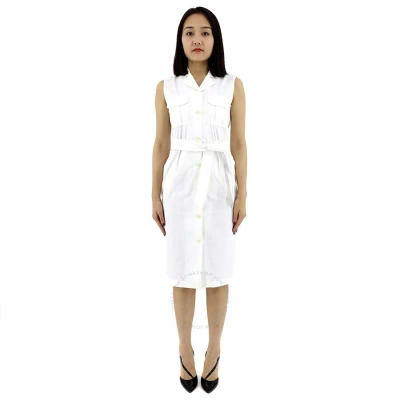 Max Mara Ladies Optical White Elica Cotton Twill Dress