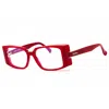 Max Mara Ladies Red Rectangular Eyeglass Frames Mm5157b