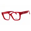 Max Mara Ladies Red Rectangular Eyeglass Frames Mm5184 In Red