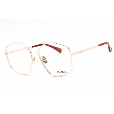 Max Mara Ladies Rose Gold Tone Oversized Eyeglass Frames Mm5146