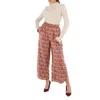 Max Mara Quark Nail Polish-print Wide-leg Silk Pull-on Pants In Orange