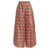 Max Mara Quark Nail Polish-print Wide-leg Silk Pull-on Pants In Pink