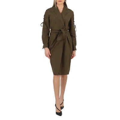 Pre-owned Max Mara Ladies Voto Wrapped Shirt Dress In Green