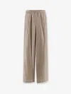 Max Mara Ladino Striped Silk Trousers In Neutral