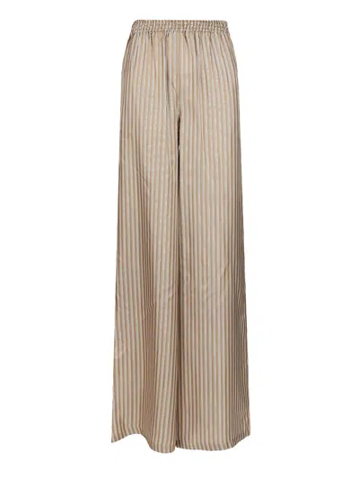 Max Mara Ladino Striped Silk Twill Pants Trousers Multicolor In Neutral