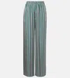 Max Mara Ladino Striped Wide-leg Silk Twill Pants