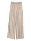 Max Mara Ladino Striped Silk-twill Wide-leg Pants In Gray
