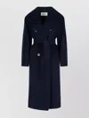 Max Mara Madame Wool And Cashmere Long Belted Coat In Blue