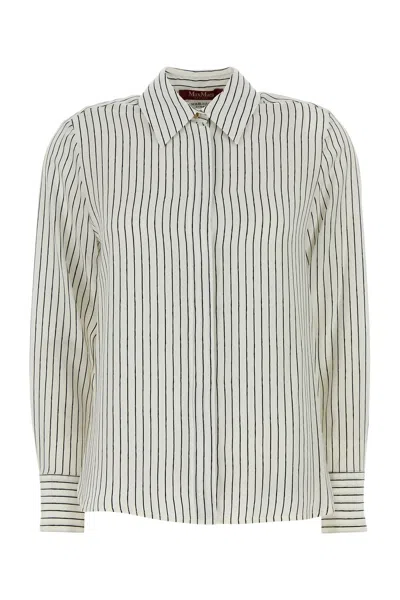 Max Mara Lama Striped Long-sleeved Shirt In Multi