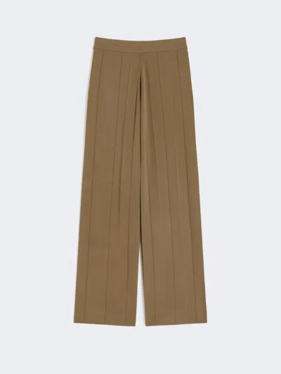 Max Mara Lama Knitted Trouser Hazelnut In Brown