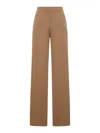 Max Mara High-rise Wide Leg Trousers With Seam Detailing In Brown