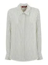 Max Mara Printed Crepe De Chine Shirt In White