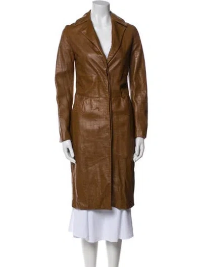 Pre-owned Max Mara Lamb Leather Coat In Brown