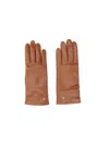 Max Mara Lamb Leather Gloves In Brown