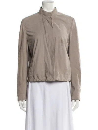 Pre-owned Max Mara Lamb Leather Jacket In Neutral