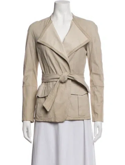 Pre-owned Max Mara Lamb Leather Jacket In Neutrals